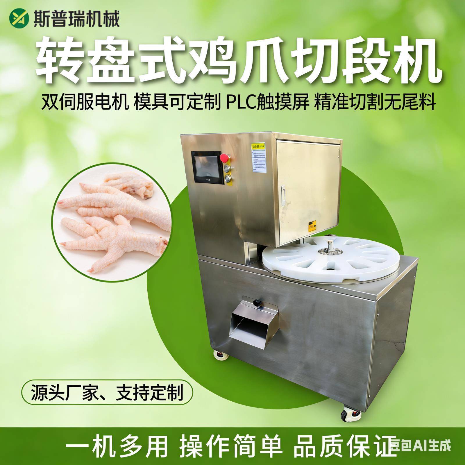 黄焖琵琶翅根切块机切块转盘鸡腿鸭脖盘式猪蹄冲压转盘式