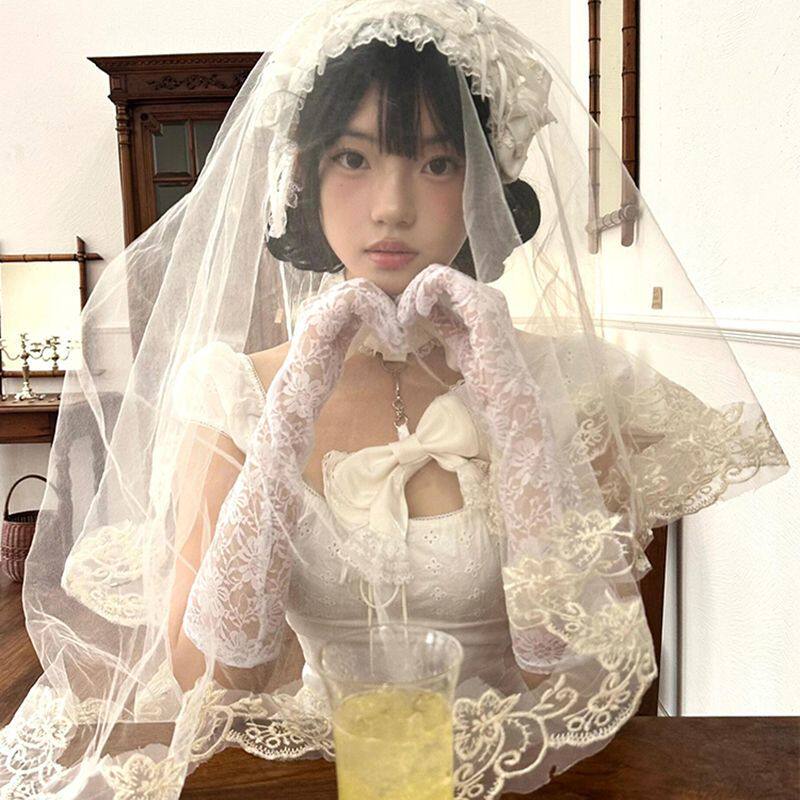 新疆包邮头纱主婚纱超仙