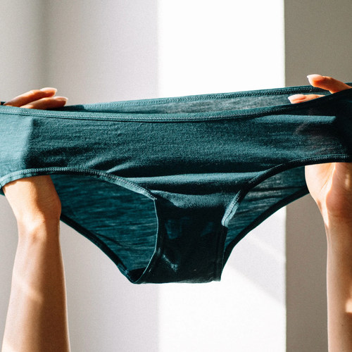 女士抑菌速干天丝羊毛中高腰内裤