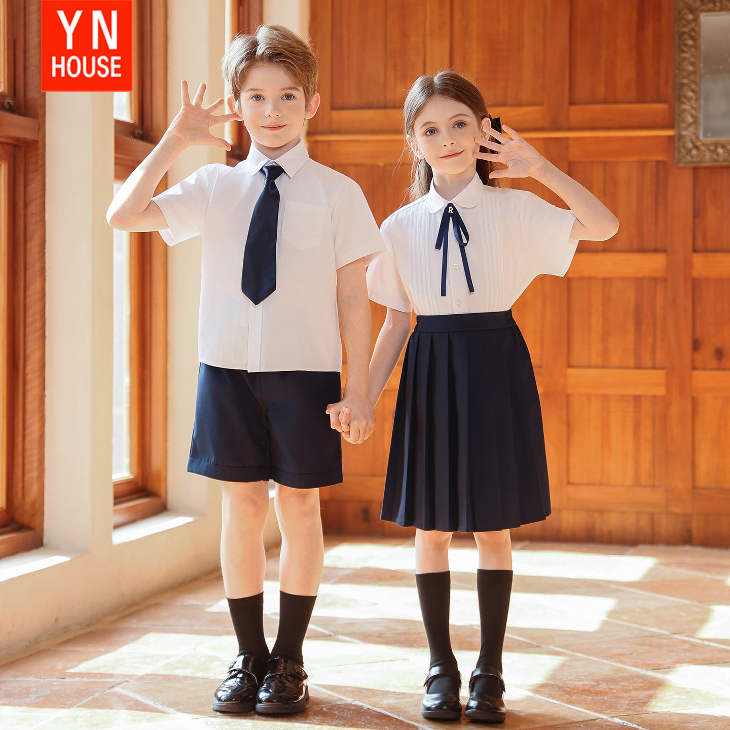 六一儿童大合唱团演出服学院英伦风班服朗诵小学生套装毕业照服装