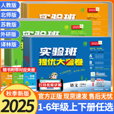 2025秋实验班提优大考卷一二三四五六年级下册上册语文数学英语人教北师大版苏教外研小学学霸同步训练练习册试卷单元期中期末测试