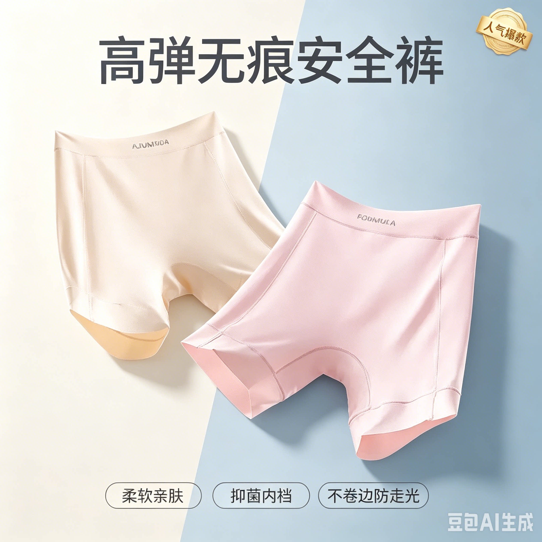 女童冰丝无痕高腰防走光安全裤图片
