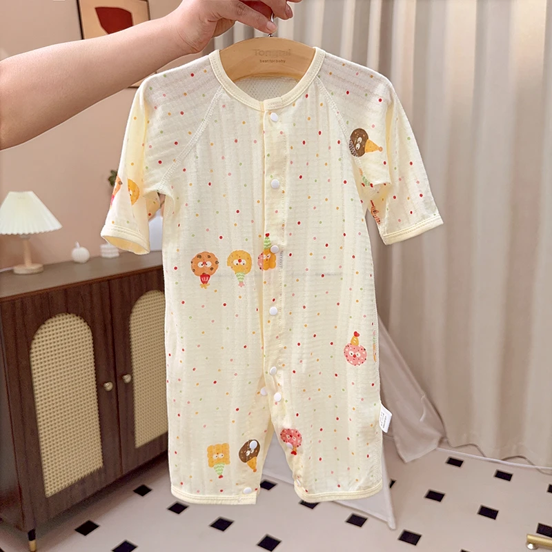 夏季婴儿纯棉网眼空调服