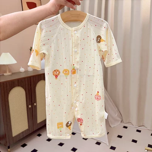 夏季婴儿纯棉网眼空调服