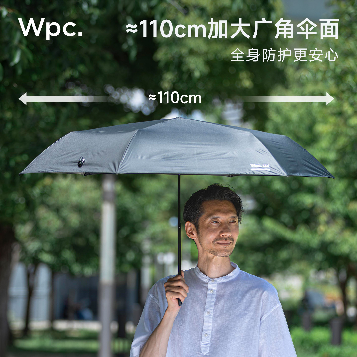 wpc防晒伞轻量便携加大环扣太阳伞男士商务伞晴雨两用黑胶遮阳伞