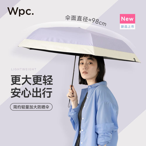 wpc遮阳伞黑胶超轻大号双人伞