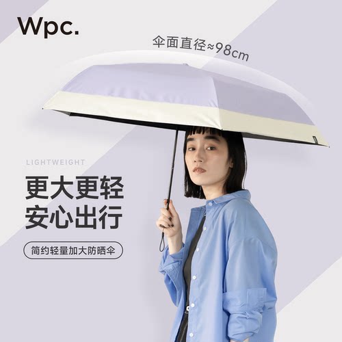 wpc遮阳伞黑胶超轻大号双人伞
