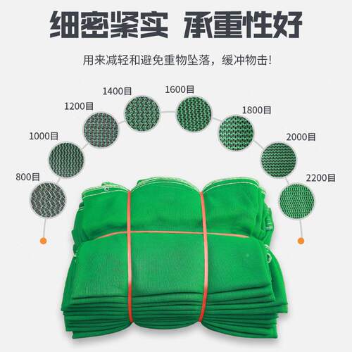 绿密目 密目式建筑工地脚手架外架尘色防密目网网防护网 建筑密目