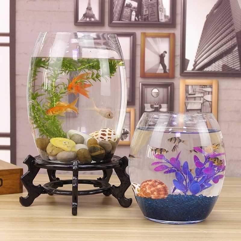 鱼缸缸客厅2024新款创意桌面圆形金鱼缸乌龟缸迷你造景家用水族箱