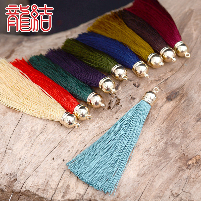 龙结 diy手工编织双流苏穗子琴穗剑穗處坠配件吊稳细金线流苏直销
