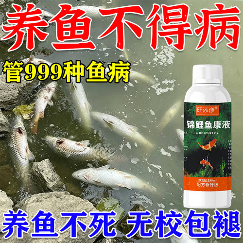 锦鲤鱼病专用白点净药液观赏鱼缸治烂鳃烂尾身鳍水霉炸鳞水产养殖
