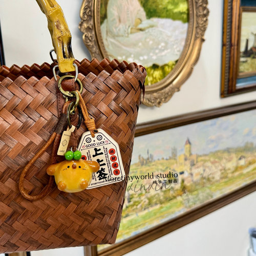 上上签手工碱水面包蒜鸟乌萨奇钥匙扣挂件可爱包挂饰创意礼物项链