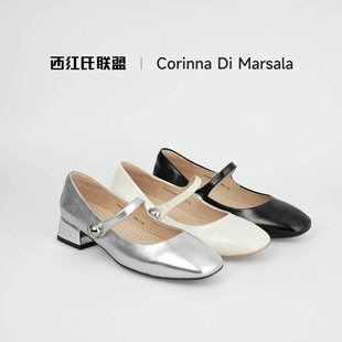 粉红专享 1跟高3.5cm半码 西红氏 X22A73307 拍大 玛丽珍鞋