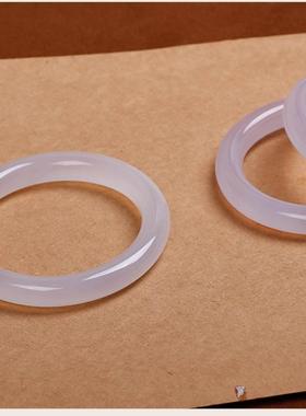 高冰种紫罗兰玉髓手镯圆条薰衣草淡紫色玛瑙荔枝冻贵妃美人镯女款