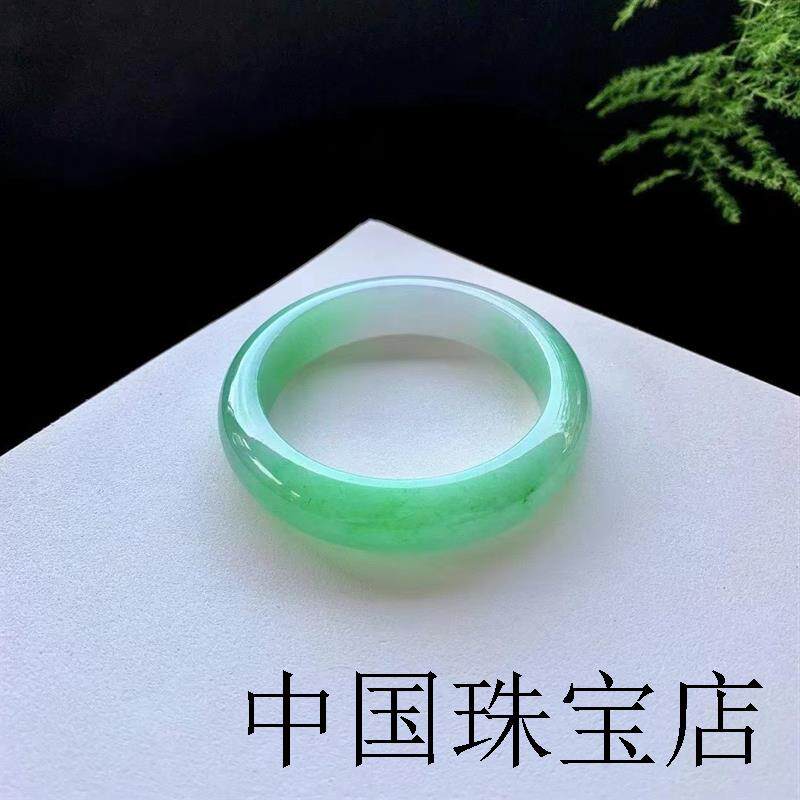 镇店之宝白底青翡翠手镯女款正阳绿高冰种苹果绿玉镯子手饰品证书