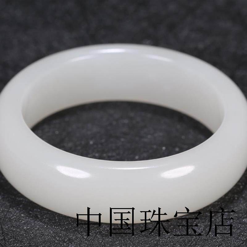 特级新疆和田玉手镯女款羊脂白玉镯子正品天然青白玉石镯子带证书