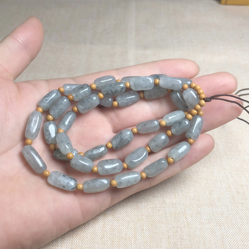 精选和田玉点墨青花玉籽料项链籽料吊坠链子玉石送礼随形原石挂链