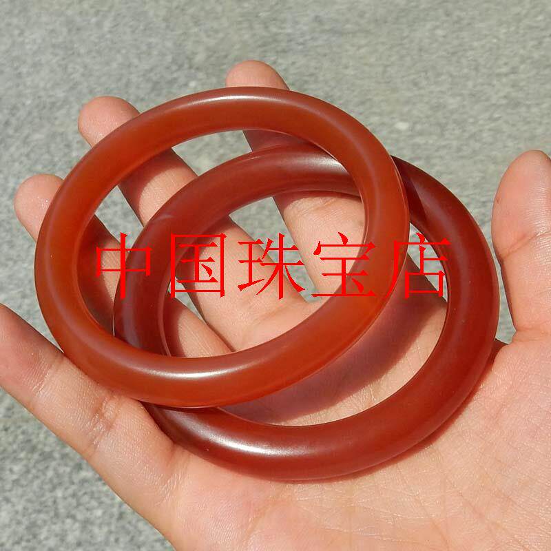 精品特色民族风宝山冰种南红玛瑙经典胖圆条女款简约复古手镯饰品
