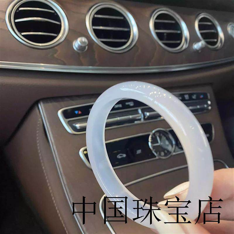 高端玛瑙手镯女款白月光冰种玉镯子荔枝冻高冰透玉髓白色精品百搭