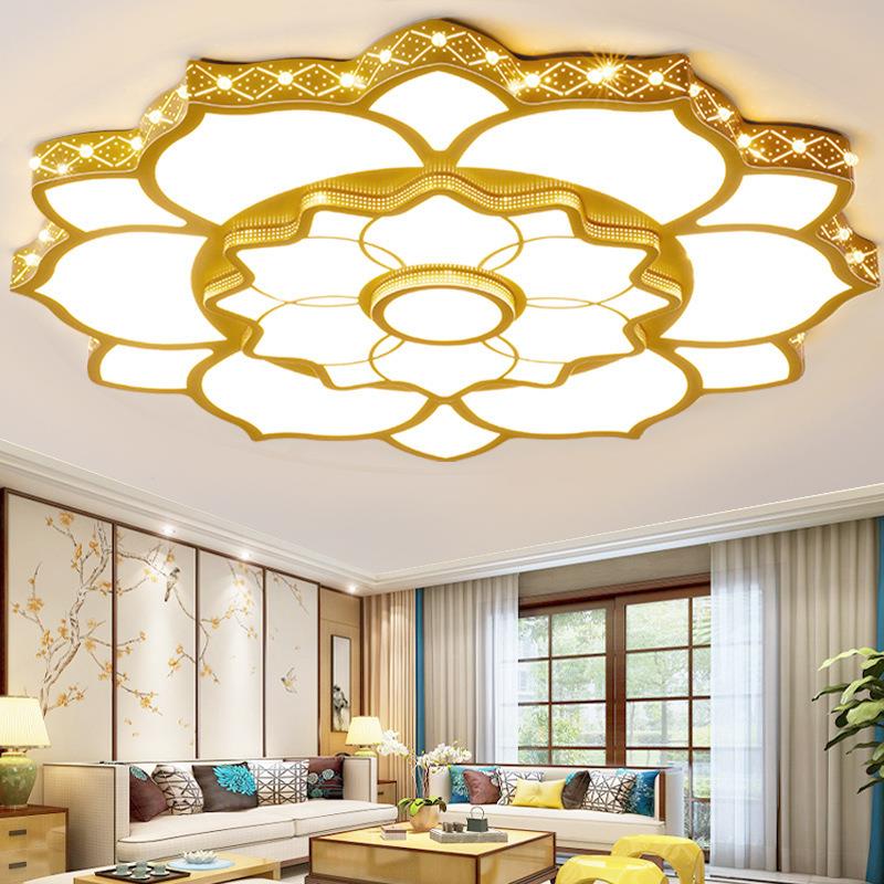 金色客厅大灯2025年新款大气别墅酒店大厅灯新中式led吸顶灯1.5米