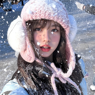 白色毛绒耳罩女秋冬季新款保暖防寒护耳耳暖防冻可折叠耳包耳捂子