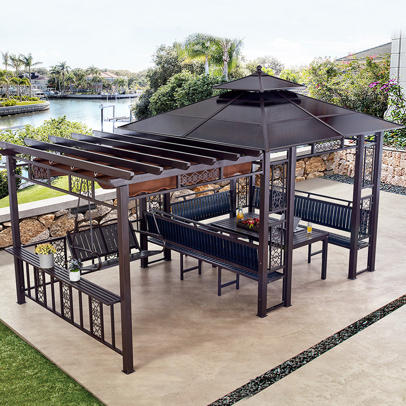 凉亭户外亭子庭院别墅网红小院休闲遮阳棚帐篷楼顶阳光房小木屋