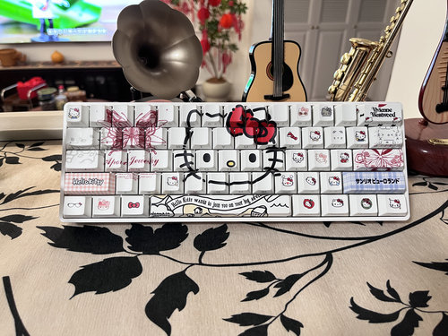 Hello kitty侧刻原厂透光键帽pbt五面热升华Wooting60ez63made68