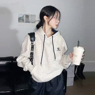 男女 秋冬款 韩国潮牌muahmuah卫衣连帽纯棉宽松赵露思同款 上衣长袖