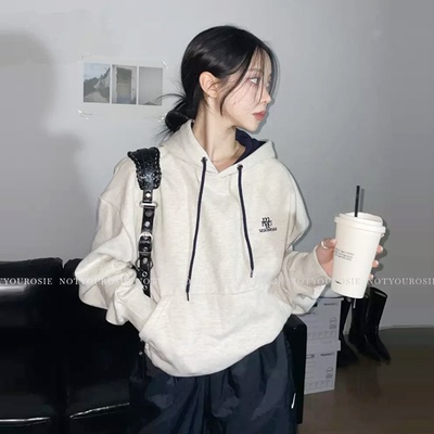 韩国潮牌muahmuah卫衣连帽纯棉宽松赵露思同款上衣长袖秋冬款男女