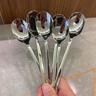 优质不锈钢长柄勺子调羹吃饭喝汤勺餐勺家用创意韩式汤勺干饭勺