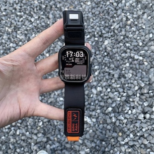 户外撞色双节尼龙磁吸扣适用applewatch11代iwatchs10/9/seUltra3