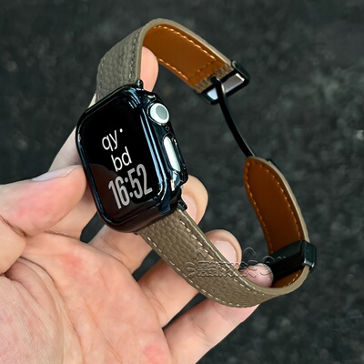 S11荔枝纹适用苹果手表皮革