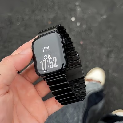 一株磁吸花边不锈钢表带适用苹果