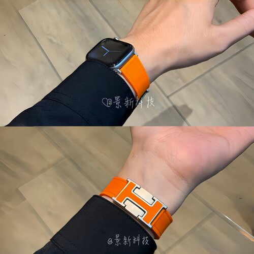 H扣磁吸扣苹果手表硅胶表带
