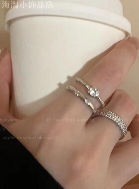 欧美气质冷淡风高级感素圈点钻女