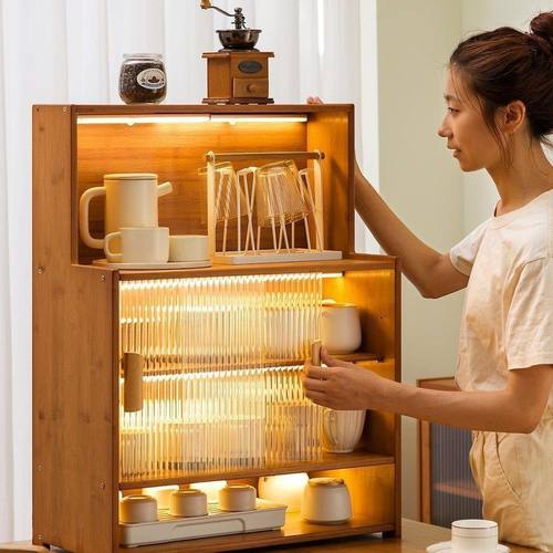 桌面收纳盒杯子收纳柜茶具展示柜子厨房水杯置物架杯架餐具储物柜