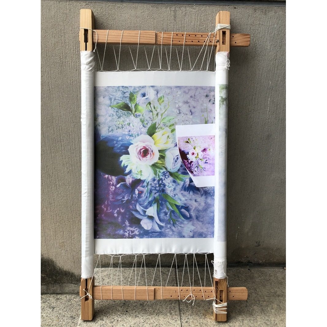 j7ib手工苏绣刺绣花绷架十字绣diy工具实木卷绷传统台式绣架