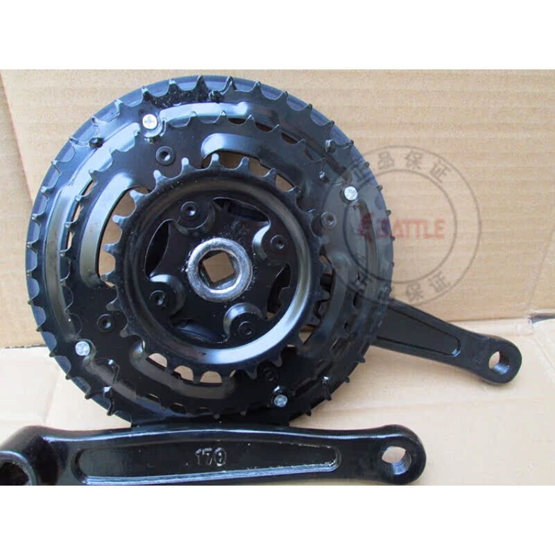 自行车山地车牙盘170曲柄方孔三片链轮盘前齿轮21速牙盘单右边牙