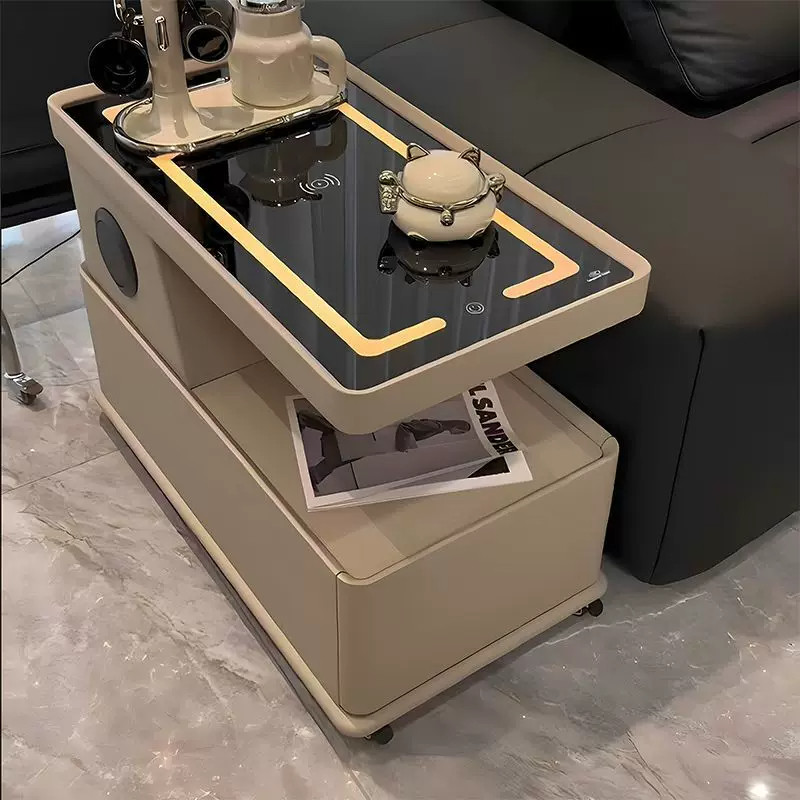边几可移动茶几沙发侧边柜轻奢客厅新款意式极简多功能推车小桌子图片