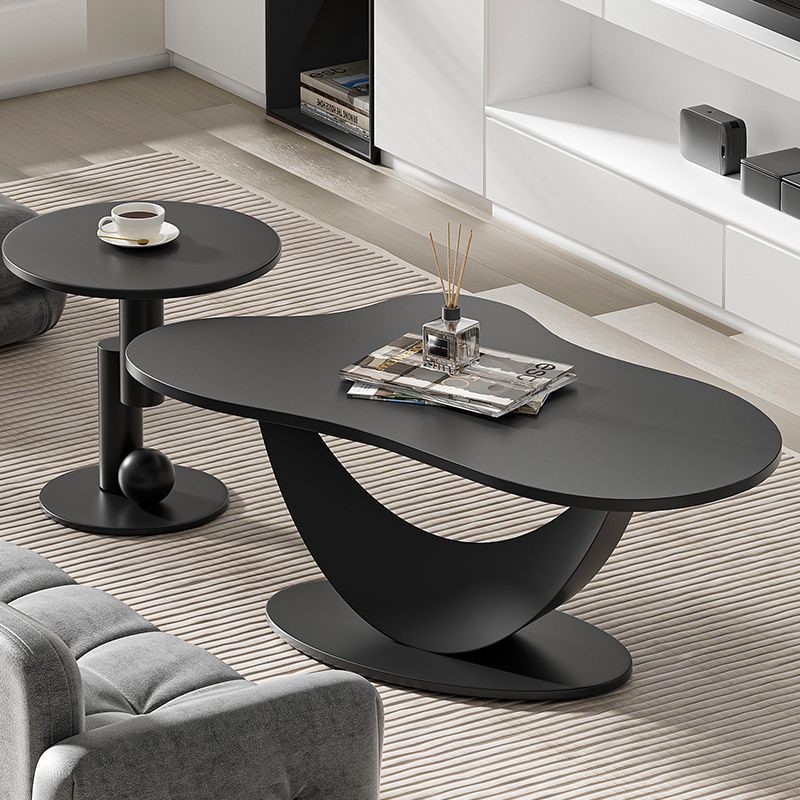 新款云朵岩板茶几客厅家用现代简约小户型异形不规则轻奢黑色茶桌