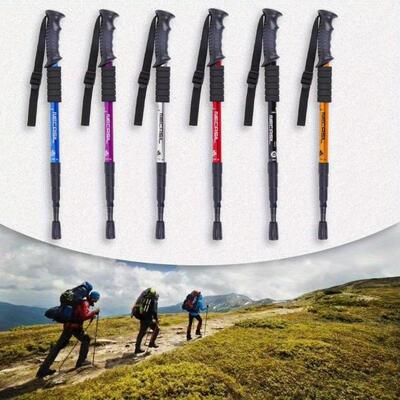 Ultra light Adjustable Hiking Stick Rust proof Non slip Grip