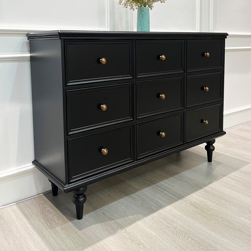 美式简约整装实木九斗柜家用客厅大容量储物柜复古乡村卧室收纳柜