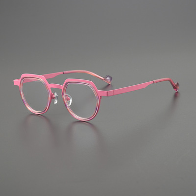 深圳高品多边形钛合金眼镜框男女款眼镜可配近视防蓝光眼镜76867