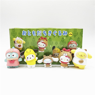 三丽欧角色动物装扮系列 盲盒公仔 凯蒂猫 半鱼卵 玩具模型摆件