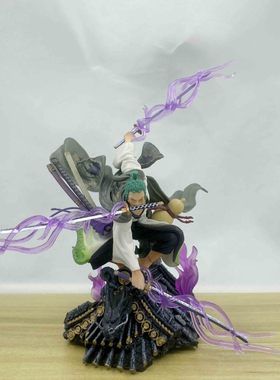 capcom海贼王和之国和服屋顶索隆三刀流剑气特效手办模型摆件