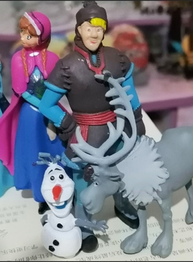 冰雪奇缘艾莎安娜雪宝雪人艾莎安娜雪宝雪人摆件模型装饰摆件礼物