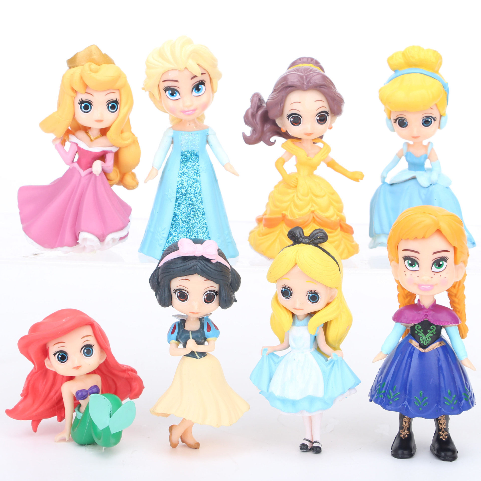 新款在逃公主手办女孩少女心礼物睡美人梅琳达白雪公主模型小摆件