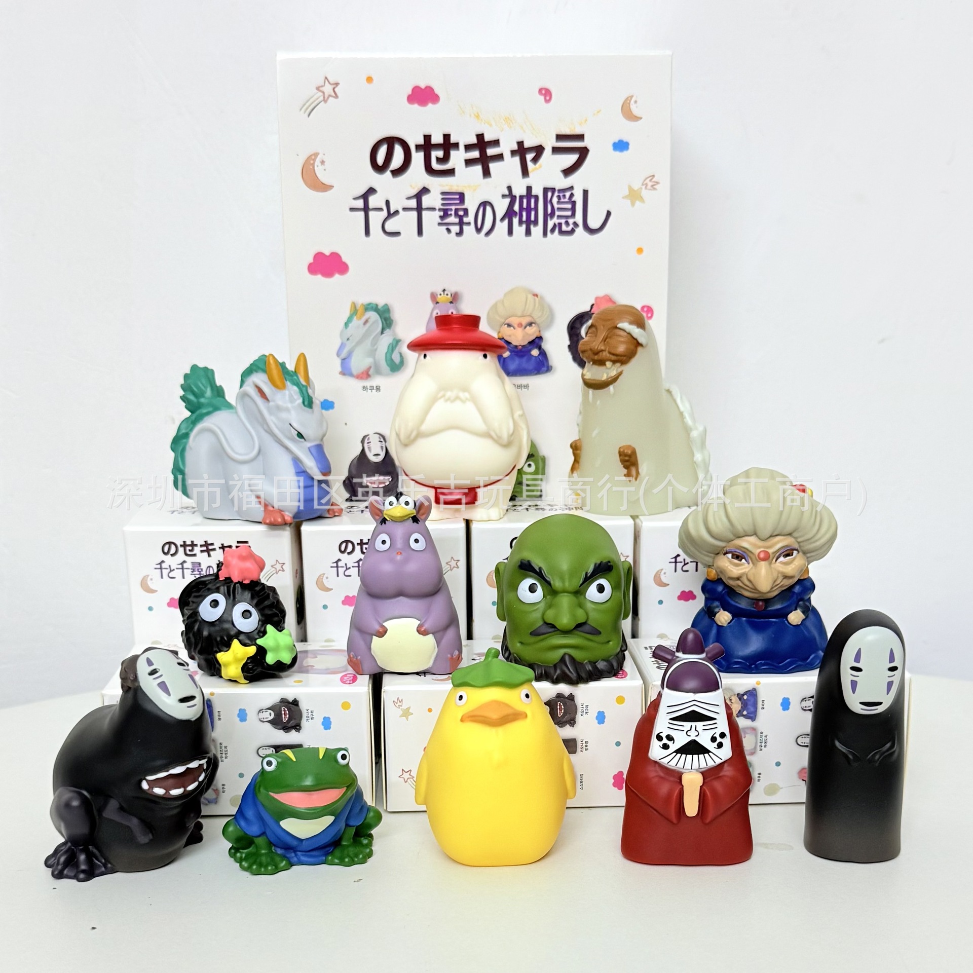 12款动漫千与千寻手指玩偶无脸男河神煤煤虫汤婆婆迷你人偶手办