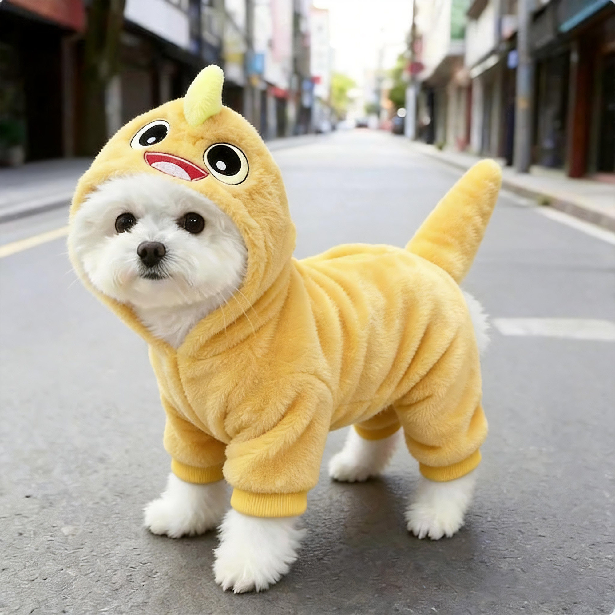 狗狗衣服秋冬装奶龙变身装泰迪比熊雪纳瑞小型犬宠物四脚衣可牵引