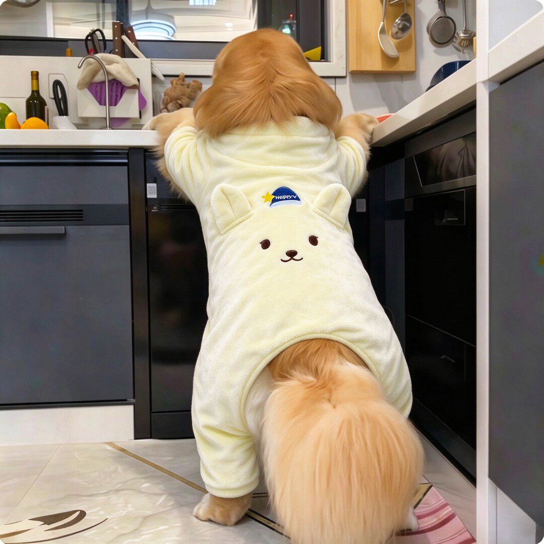 狗狗衣服秋冬装大型犬加厚保暖四脚绒衣金毛萨摩耶边牧宠物家居服
